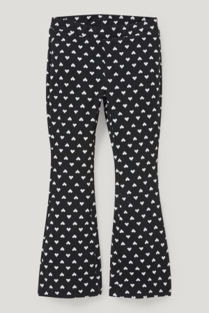 Black / White C&A Leggings Recycled Patterned Girls' Trousers | NJBEF-7034