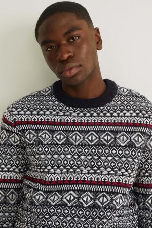 Black / White C&A Men's Jumper | KMWDV-1879