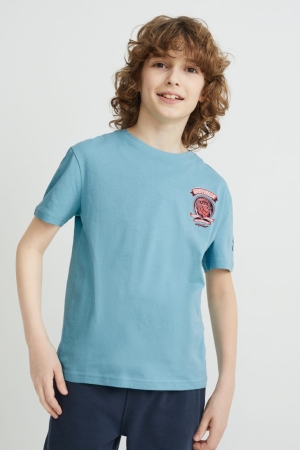 Blue C&A Harry Potter Sleeve Boys' T-shirts | GCLWQ-9107