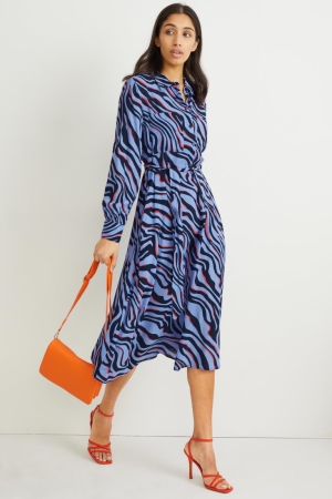 Blue C&A Lenzing™ Ecovero™ Patterned Women's Dress | MNYQJ-9823