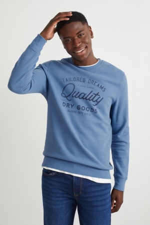 Blue C&A Men's Sweatshirts | AOJVZ-4167