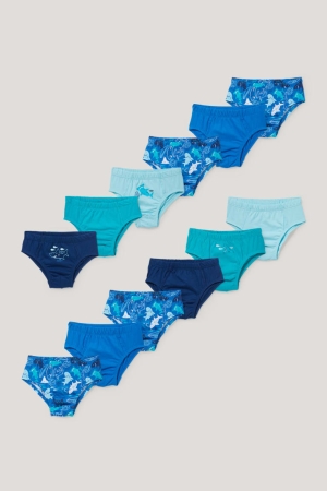 Blue C&A Multipack Of 12 Briefs Organic Cotton Boys' Underwear | OSPBC-9206