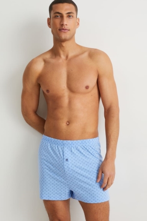 Blue C&A Multipack Of 2 Boxer Jersey Organic Cotton Men's Underwear | AMFJV-1453