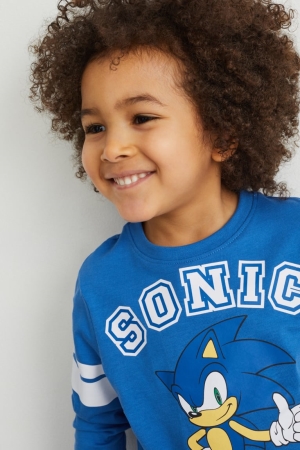 Blue C&A Multipack Of 2 Sonic Long Sleeve Boys' Top | UXHFK-2091