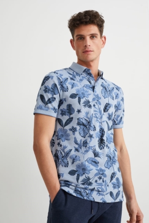 Blue C&A Polo Men's Shirts | TDNJW-8539