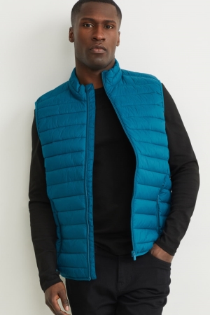 Blue C&A Quilted Gilet Recycled Men's Jackets | ZFCTP-4587