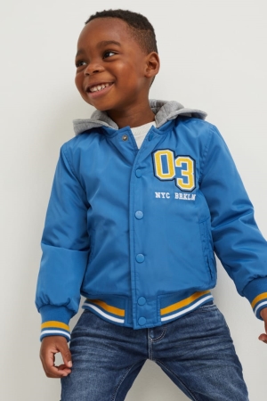 Blue C&A With Hood Girls' Jackets | VFLJS-8203