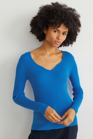 Blue C&A With Lenzing™ Ecovero™ Women's Jumper | BSFCY-7061