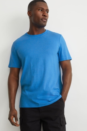 Blue C&A With Organic Cotton Men's T-shirts | CDROU-7186