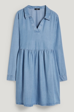 Blue C&A With Tencel™ Lyocell Fibres Women's Dress | ZLXWI-7834