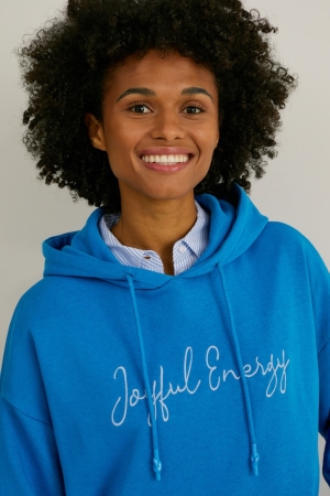 Blue C&A Women's Hoodie | JGFPC-1406