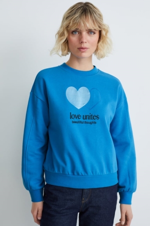 Blue C&A Women's Sweatshirts | DBXEM-7843