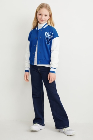 Blue C&A Yale University Zip-through Girls' Sweatshirts | YXHOU-2741