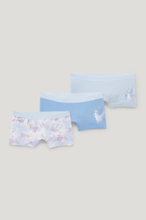 Blue / Dark Blue C&A Multipack Of 3 Frozen Organic Cotton Girls' Underwear | CGZOI-6450