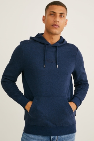 Blue Melange C&A Recycled Men's Sweatshirts | IHTLY-3498