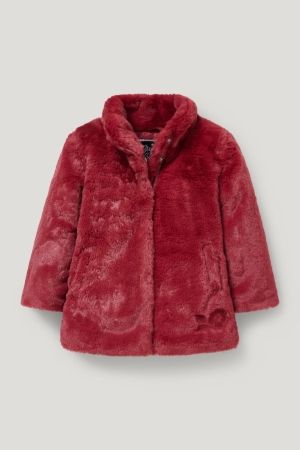 Bordeaux C&A Faux Fur Girls' Jackets | KXALZ-0764