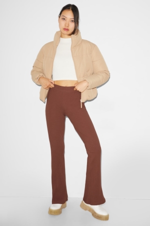 Brown C&A Clockhouse Joggers Women's Trousers | ZTQRV-1306