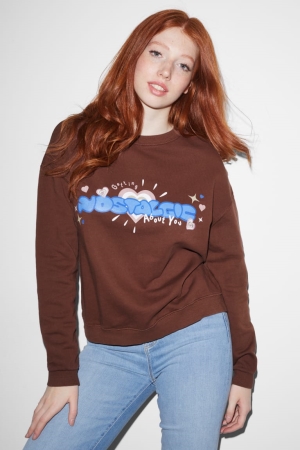 Brown C&A Clockhouse Recycled Women's Sweatshirts | RQJBT-5017