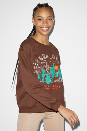 Brown C&A Clockhouse Women's Sweatshirts | ZQKXP-9536