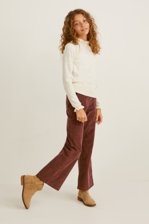 Brown C&A Corduroy Girls' Trousers | EJPRL-1027