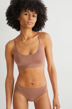 Brown C&A Crop Padded Seamless Women's Underwear | SETCI-0537