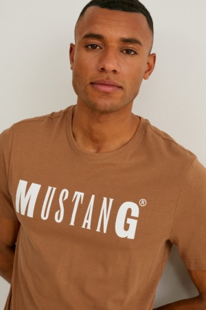 Brown C&A Mustang Men's T-shirts | VFSXB-1840