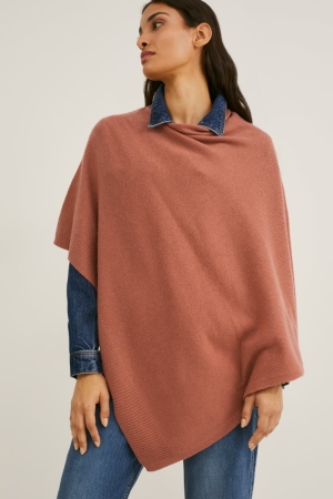 Brown C&A Poncho With Cashmere Wool Blend Women's Hoodie | GCRED-5482