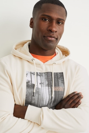 Creme C&A Men's Sweatshirts | QOBHR-4025