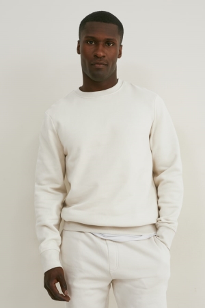 Creme C&A Organic Cotton Men's Sweatshirts | SAOHY-7048