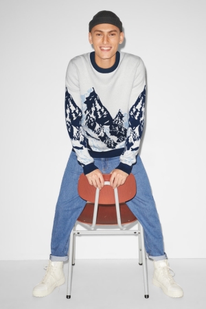 Creme White C&A Clockhouse Men's Jumper | NYJVP-8724