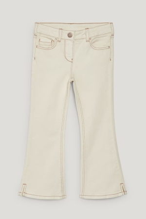 Creme White C&A Cotton Girls' Trousers | QAHYC-3185