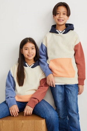 Creme White C&A Genderneutral Recycled Girls' Hoodie | LTAWU-2150