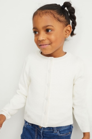 Creme White C&A Girls' Cardigan | CGZBT-6598