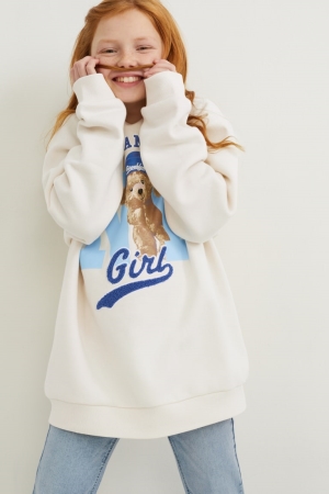 Creme White C&A Girls' Sweatshirts | NOAZU-6130