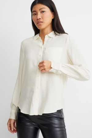 Creme White C&A Lenzing™ Ecovero™ Women's Blouses | VZXSF-5803