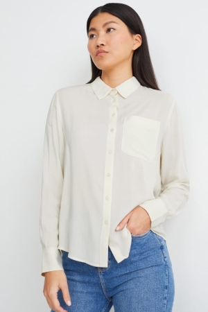 Creme White C&A With Lenzing™ Ecovero™ Women's Blouses | RCBOZ-4816