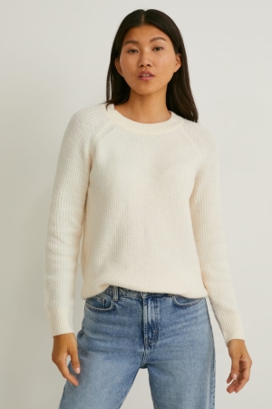 Creme White C&A Women's Jumper | JAVRF-6317