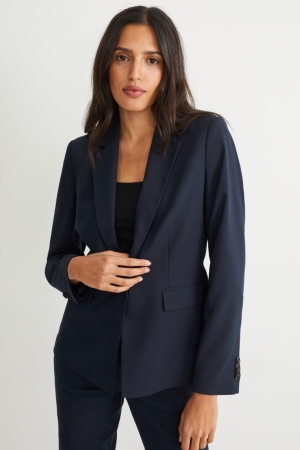 Dark Blue C&A Business Fitted Recycled Women's Jackets | BYKLM-9421