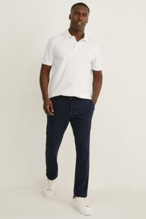 Dark Blue C&A Chinos Tapered Fit Flex Lycra® Recycled Men's Trousers | NUTEJ-2401