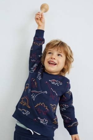 Dark Blue C&A Dinosaur Set And Joggers 2 Piece Boys' Trousers | AYNKP-9238