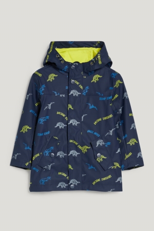 Dark Blue C&A Dinosaur Waterproof With Hood Girls' Jackets | RGKCY-6175