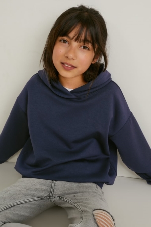 Dark Blue C&A Girls' Hoodie | KHYRV-1047