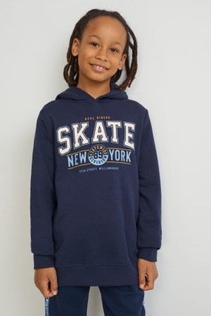 Dark Blue C&A Girls' Hoodie | NBTZI-4957