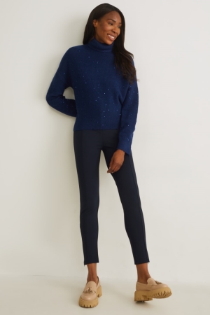 Dark Blue C&A Leggings Lenzing™ Ecovero™ Women's Trousers | ELQOX-9417