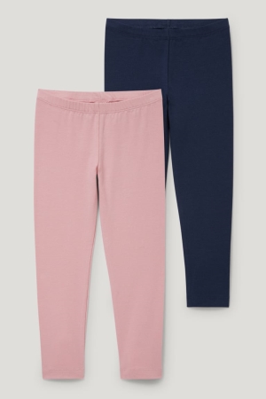 Dark Blue C&A Multipack Of 2 Leggings Girls' Trousers | TSVBN-6098