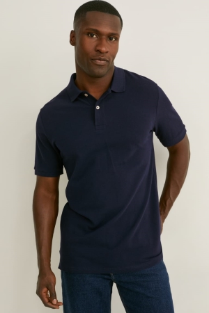 Dark Blue C&A Multipack Of 2 Polo Organic Cotton Men's Shirts | MBWJU-3029