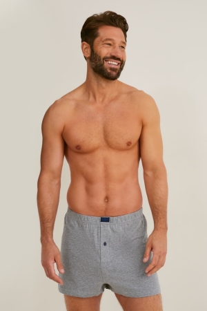 Dark Blue C&A Multipack Of 3 Boxer Jersey Organic Cotton Men's Underwear | PLMCR-8264