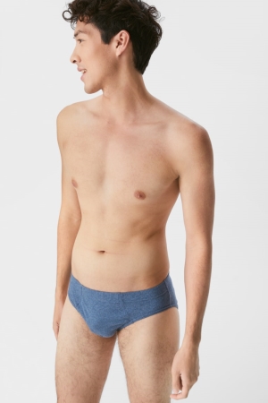 Dark Blue C&A Multipack Of 3 Briefs Organic Cotton Men's Underwear | IZWMU-2681