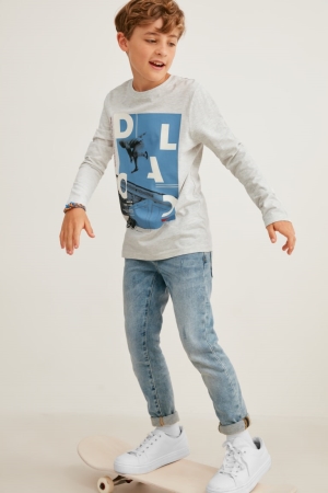 Dark Blue C&A Multipack Of 3 Long Sleeve Boys' Top | WCJNQ-7865