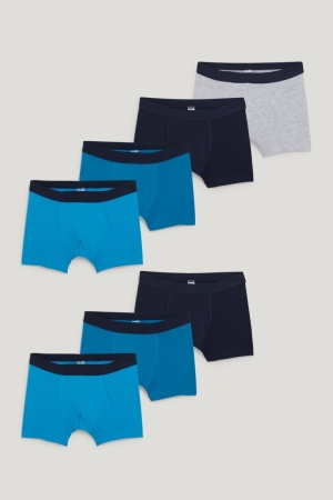 Dark Blue C&A Multipack Of 7 Boxer Organic Cotton Boys' Underwear | VGWIS-9436